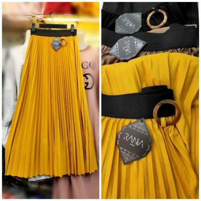 ABS ROK PLISKET BAWAH LEBAR PINGGANG KARET RANIA