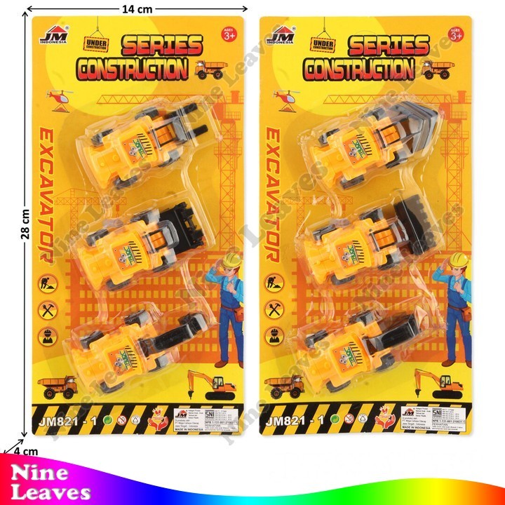 Mainan Kendaraan Konstruksi Truk Konstruksi Set 3 Pcs Truk Konstruksi Series Construction