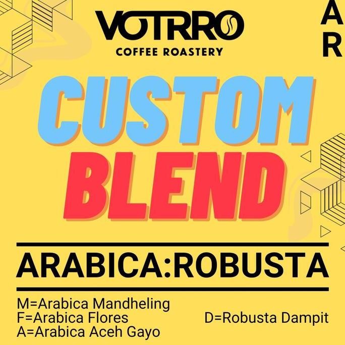 

VOTRRO BLEND - Biji Kopi Susu Blend Custom Arabica dan Robusta Roasted Coffee Beans - ESPRESSO - 1 Kg