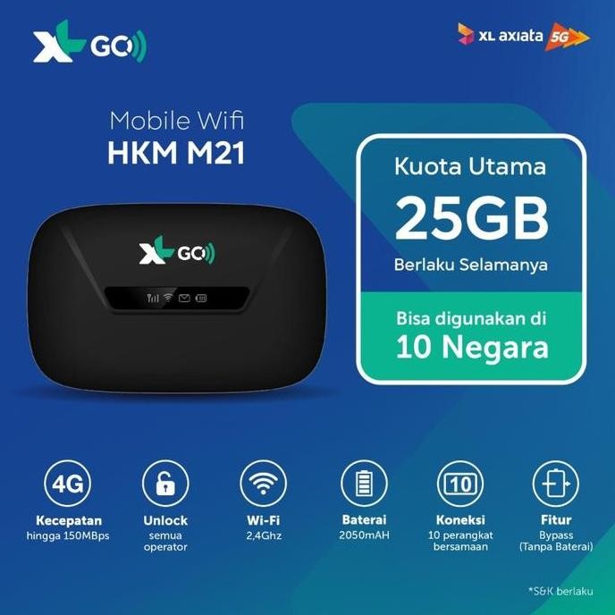READY Modem Mifi Wifi 4G HKM001 All Operator Free Perdana XL Go IZI [BYPASS]