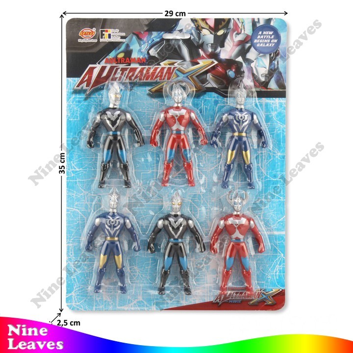 [SET 6 Pcs] Action Figure Mainan Anak Karakter Ultraman Aultraman X - 1913