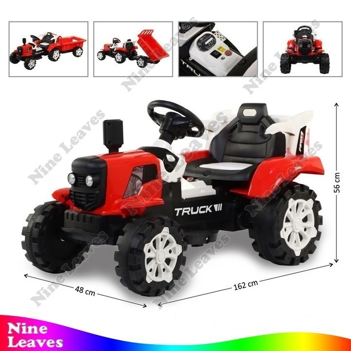 Mobil Aki Mainan Anak Truk Traktor Aki Merah Tanpa Remot