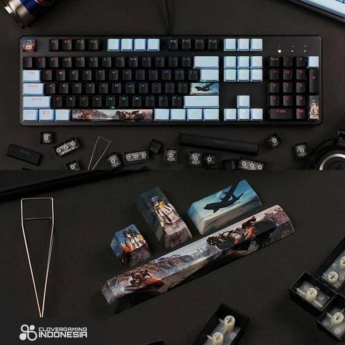 siap kirim keycaps clv pubg spacebar set - pbt 4 keycap set custom