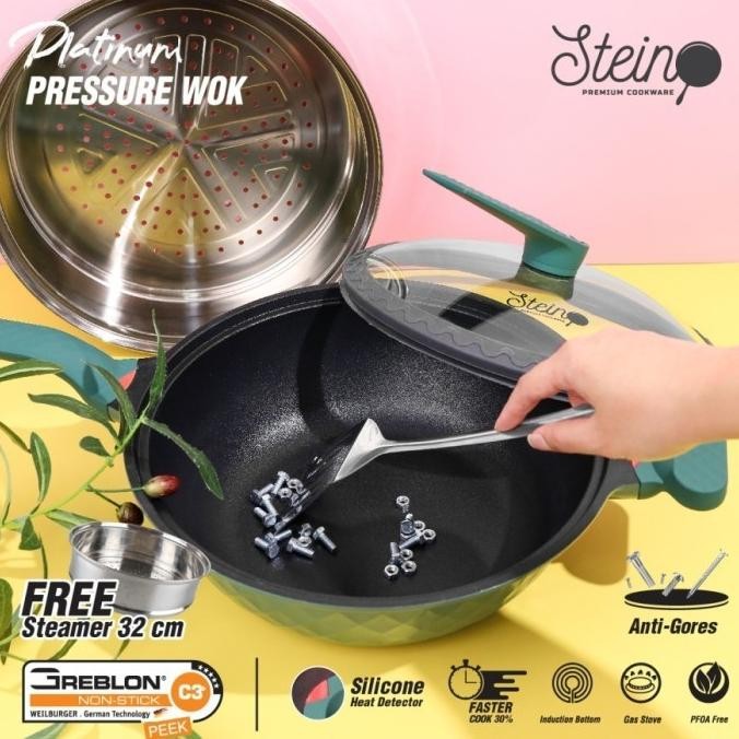 Spesial Stein Cookware Wok Platinum Pressure Cooker/Presto Kualitas Premium