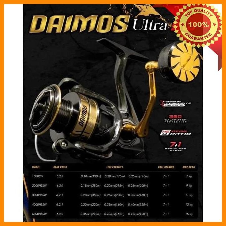 [ken] reel daido daimos ultra sw carbon body ringan 1000 - 6000 power handle
