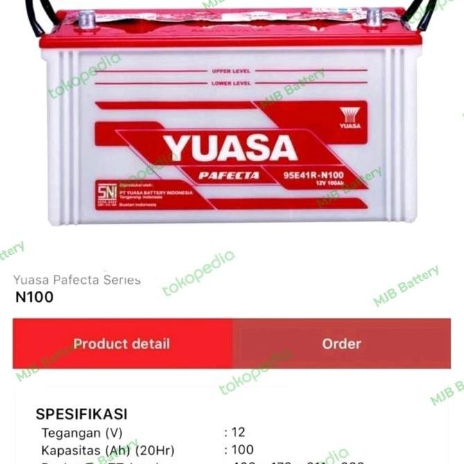 Terbaru Aki Mobil Yuasa N100 Basah