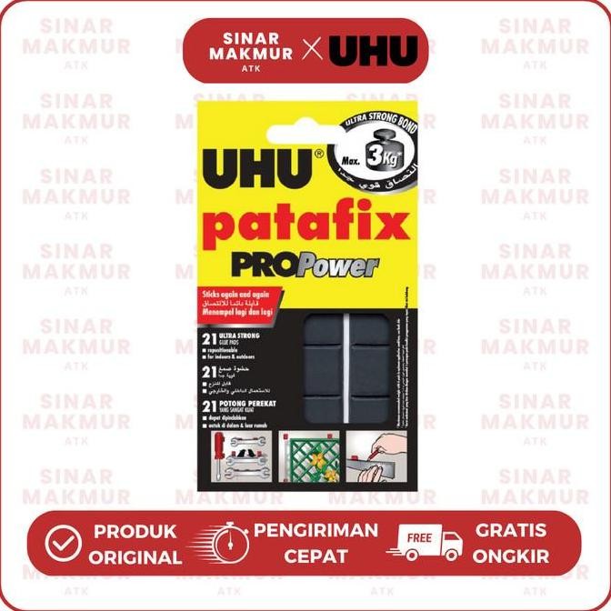 

ready Patafix Pro Power 3 KG/Glue tack/Lem Serbaguna Hitam 21 pad UHU (SET)