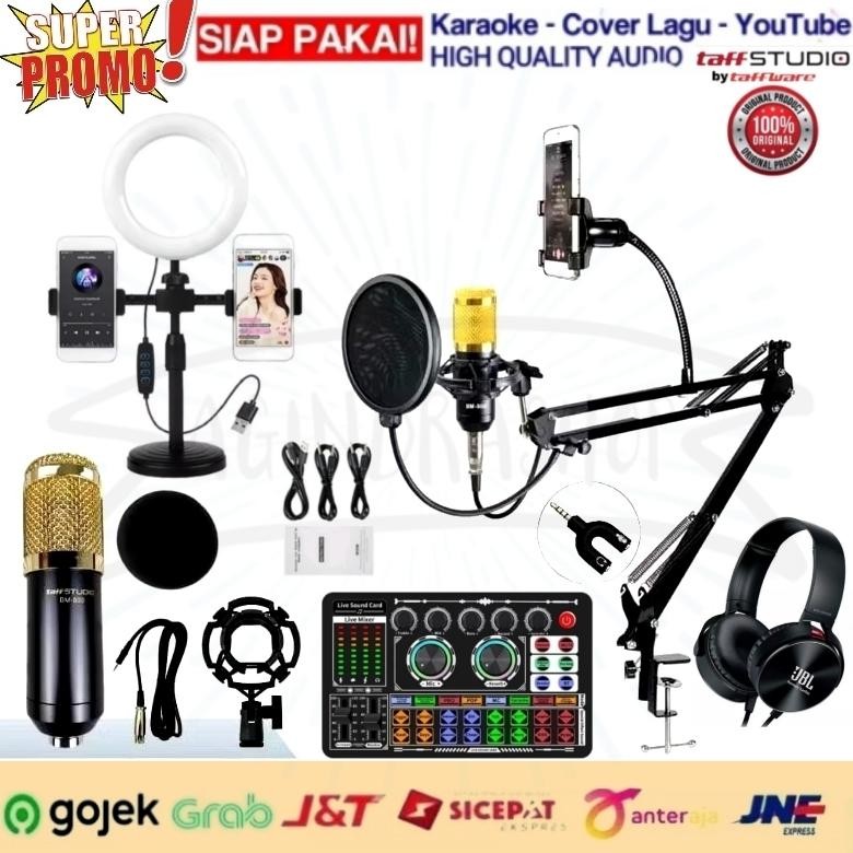 nl-8 EVY-510 Promo Paket Super Lengkap Alat Rekaman Karaoke Cover Lagu Live Streaming Podcast Mic Co