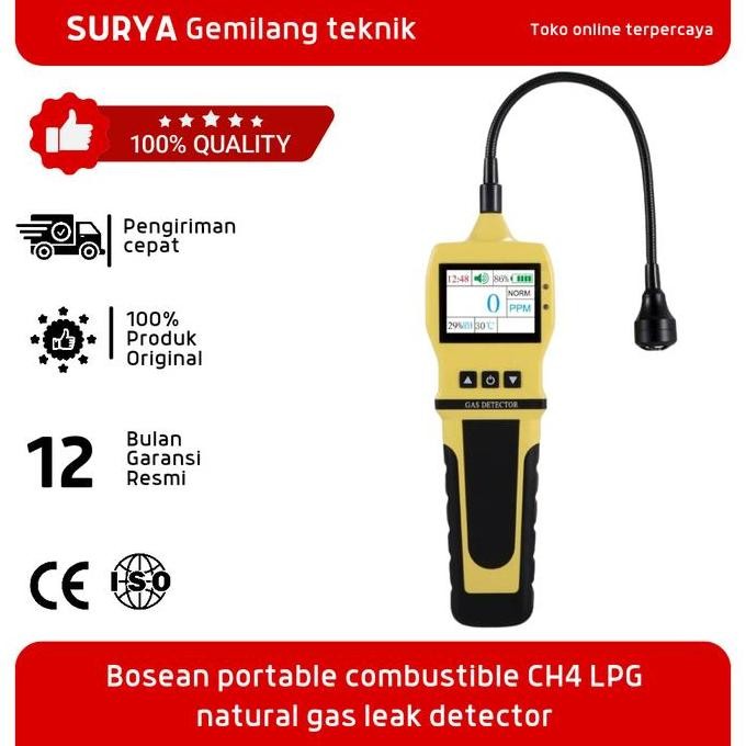 Bosean Portable Combustible Ch4 Lpg Natural Gas Leak Detector