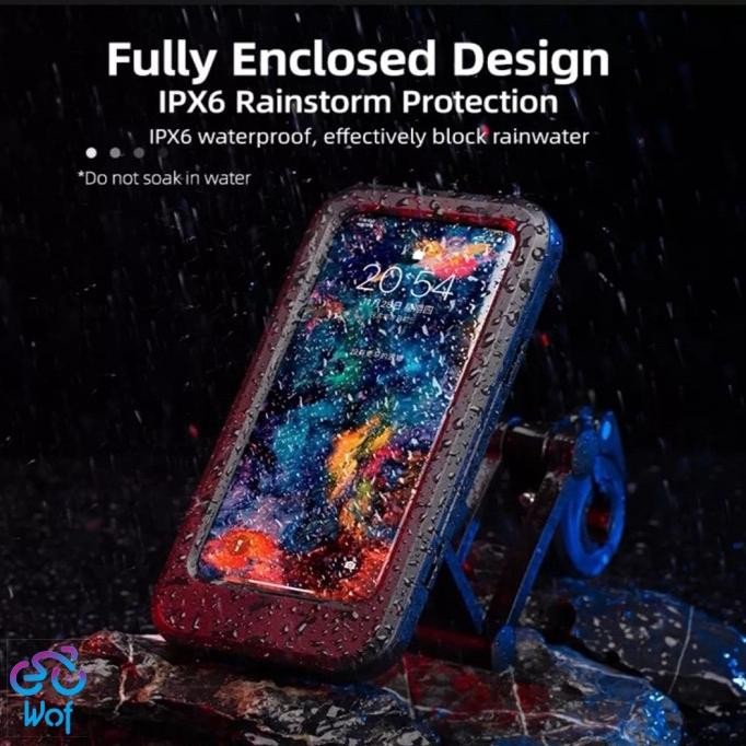 Ready Rockbros Hl 69 M2 Holder Phone Case Handlebar Waterproof Sepeda Motor Bike Bicycle Bracket Peg