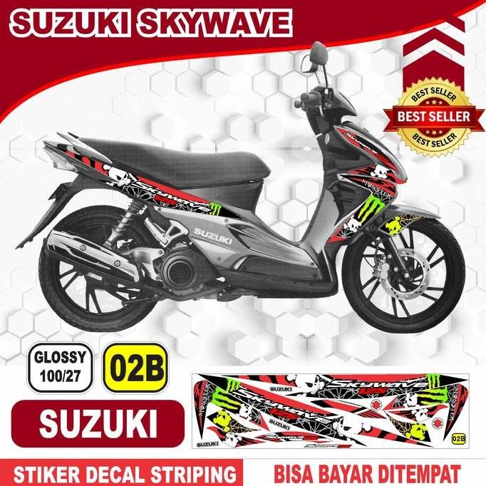 TERMURAH striping Suzuki Skywave Karbu / decal Skywave Karbu / variasi Suzuki Skywave Karbu Motor Mo