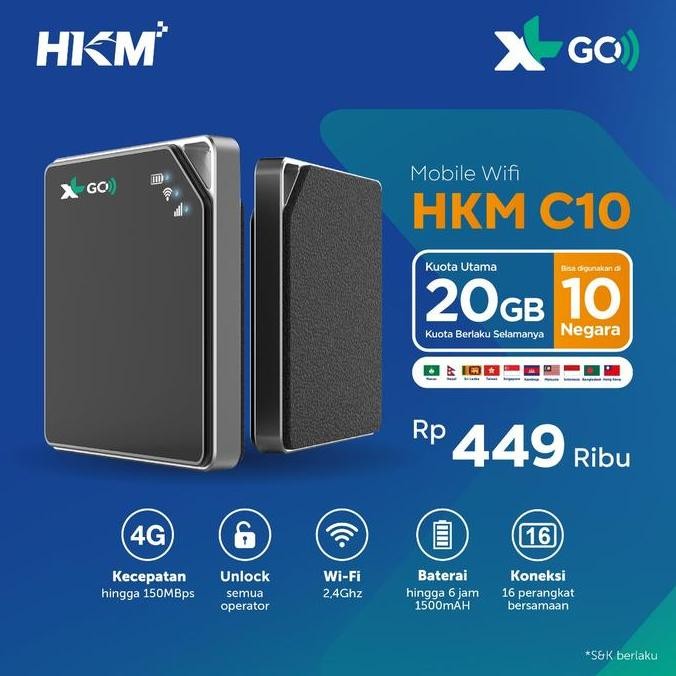 READY MIFI ROUTER HKM C10 Speed 4G LTE FREE TELKOMSEL - XL GO IZI (UNLOCK)
