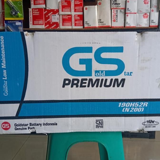 BEBAS ONGKIR - Aki Truk/ Genset/ GS Goldstar Premium N200/ 190H52 12V 200AH/ GS N 200