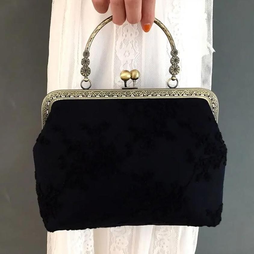 Premium Behel Tas 20cm Elegan / Frame Behel Tas Rajut Lebar 20cm Behel Tas Rajut Pesta Aksesories / 