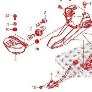 Promo Lampu Belakang CRF 250 rally CRF250 COD