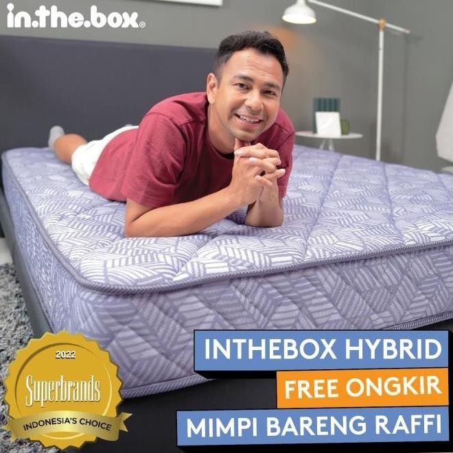 Kasur Busa IN THE BOX HYBRID Ukuran 200x200 (Super King) FREE BANTAL