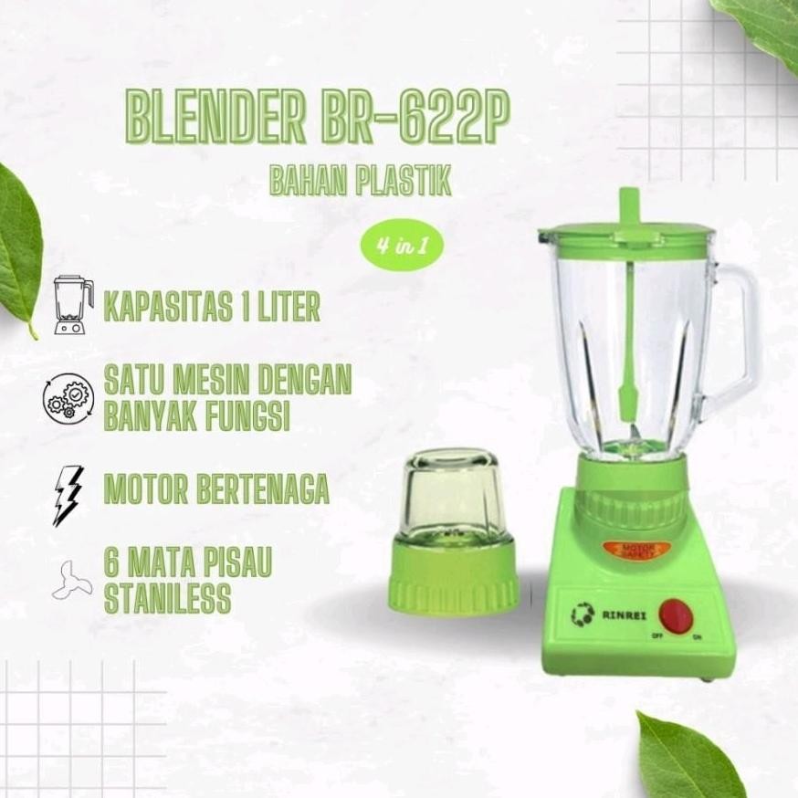 Blender 1 Liter Rinrei Br 622P Pelumat 2in1 Plastik Rinrei Br622P Blender Rinrei Br 622 P