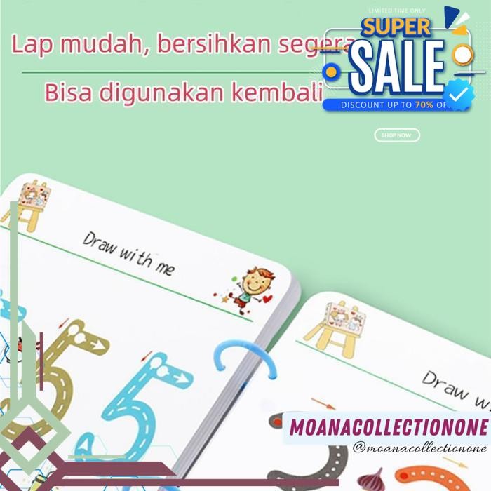 

IGOODS.ROSE SET BELAJAR ANAK - BUKU AJAIB GAMBAR & TULIS REUSABLE BUKU EDUKASI KONTROL PENA|MAGICAL TRACING WORKBOOK REUSABLE TERBAIK