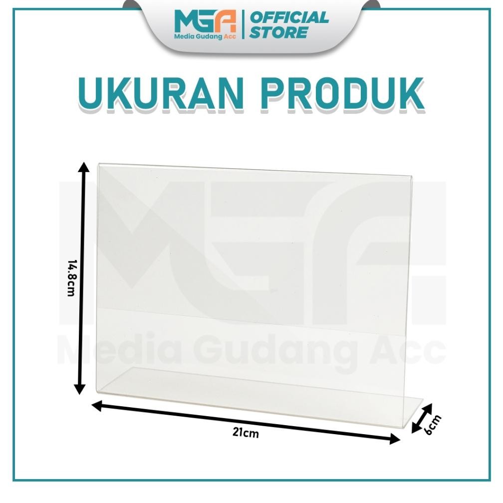 

TEMPAT BROSUR A5 2MM LANDSCAPE TIPE L / TENT HOLDER / TENT CARD DISPLAY AKRILIK