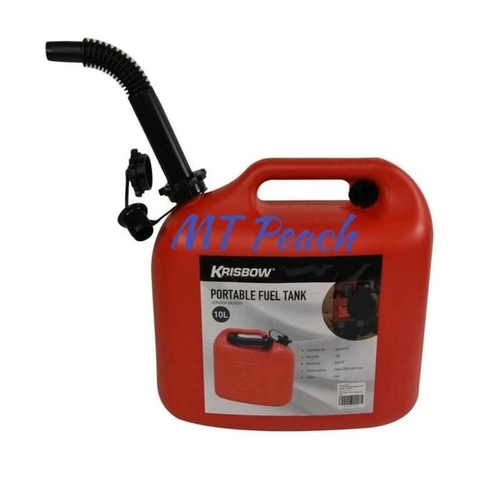 KRISBOW JERIGEN BENSIN SOLAR PLASTIK 10L FUEL GASOLINE TANK JERRY CAN
