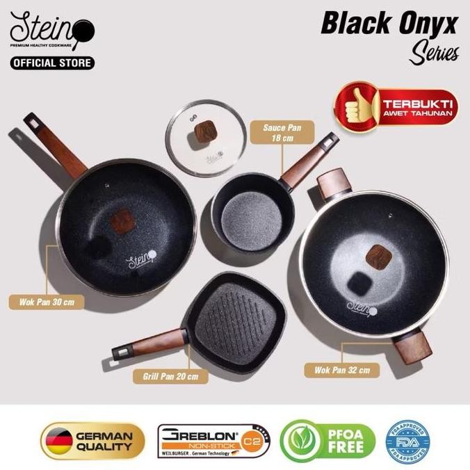 TERMURAH - PAKET ONYX GRANITE SERIES WOK GERMAN GREBLON STEINCOOKWARE