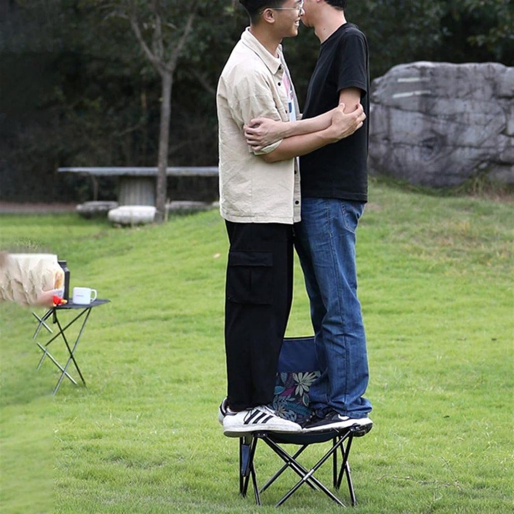 Wm Kursi Lipat Camping Outdoor Indoor Dengan Tas Ukuran M & L / Bangku Santai Portable Berkemah Naik