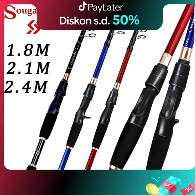 Sougayilang Joran Pancing1.8/2.1/2.4M joran teleskopik Spinning Fishing Pole For Fishing Tackle jora