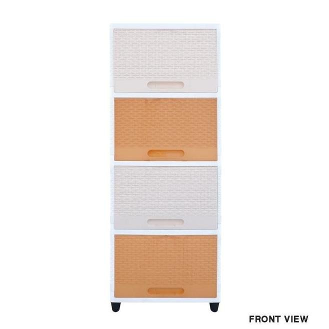 BESAR - LEMARI PLASTIK SERBAGUNA CLUB WIDE FLIP SUSUN 4 RAK BUKU / RAK