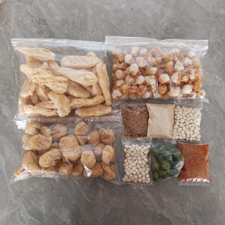 

Cuanki Paket Mukbang isian 25pcs tahu cuanki, 25pcs cuanki lidah dan siomay mini 200gr , LENGKAP DENGAN BUMBU