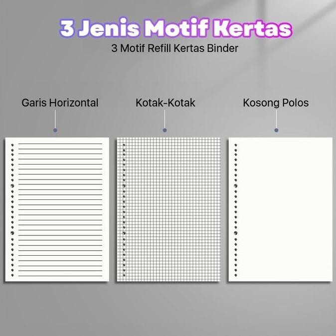 

Aimilo Binder Note A5/B5 Ring Transparan Loose-Leaf Notebook Strap Kunci HXX-3 Asli