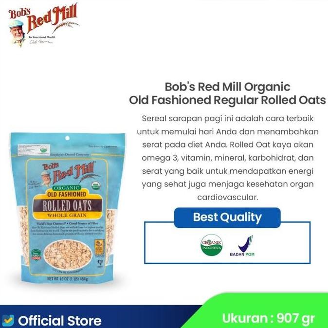 

Sale Bundling 4Pcs Bob'S Red Mill Organic Old Fashioned Regular Rolled Oats 907 Gr