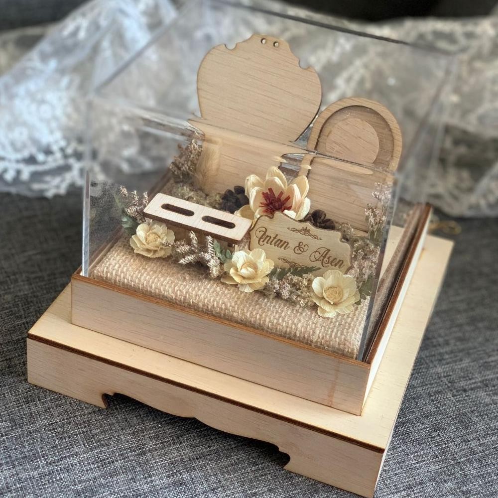 __HALLO__ Kotak Hantaran Perhiasan Kayu Full Set Ukiran Nama i-81