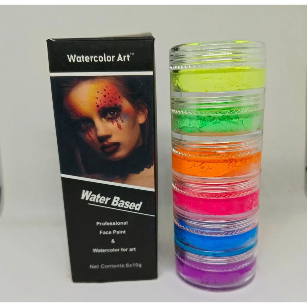 

Terlaris 6 Colors Professional Face Paint & Watercolor For Art Fluorescent Murah