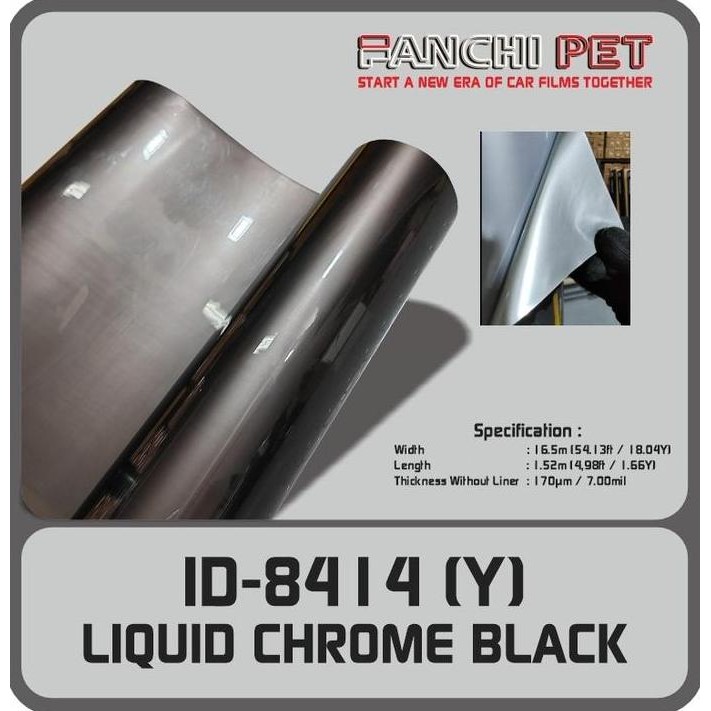 

Promo 50CM Sticker FANCHI ID-8414 Y Liquid Chrome Black PET per 50CM COD