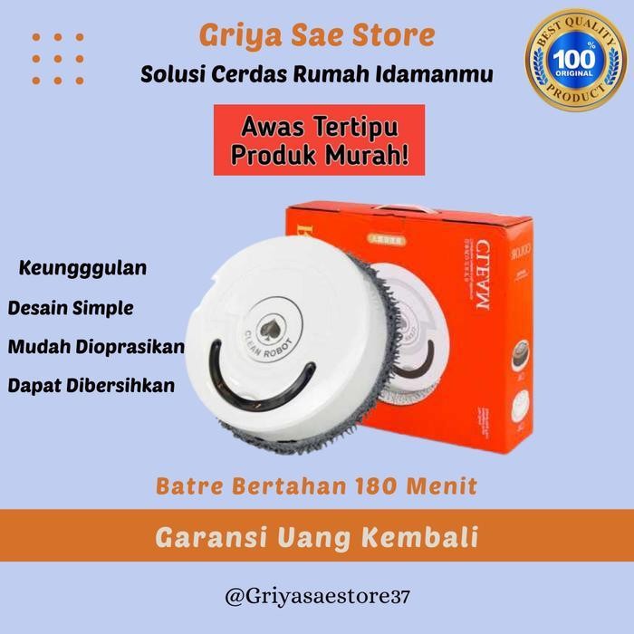 Alat Pembersih Sapu Pel Pengepel Lantai Robot Otomatis Putar Praktis Original Dan Terpercaya