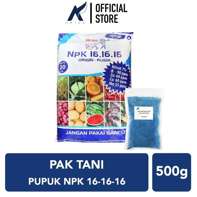 

Terlaris Pak Tani Pupuk Npk 16-16-16 Penyubur Seimbang Buah-Bunga Repack 500 Gr