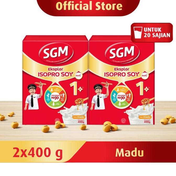

BARU 2X400GR SGM ISOPRO EKSPLOR SOY 1+ MADU | SUSU PERTUMBUHAN