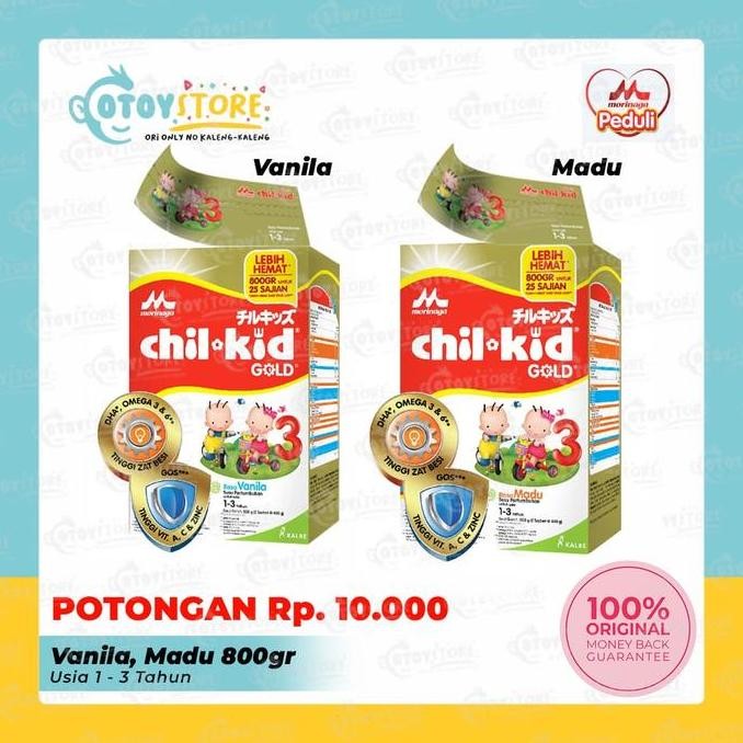 

BARU MORINAGA CHIL KID GOLD VANILA MADU 800 GRAM / SUSU CHILKID 1 - 3 YRS