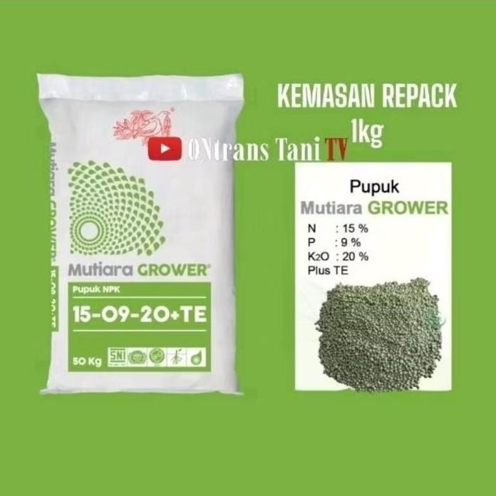 

Terlaris Pupuk Npk Mutiara Grower 15-09-20+Te Repack 1Kg Original 1000%