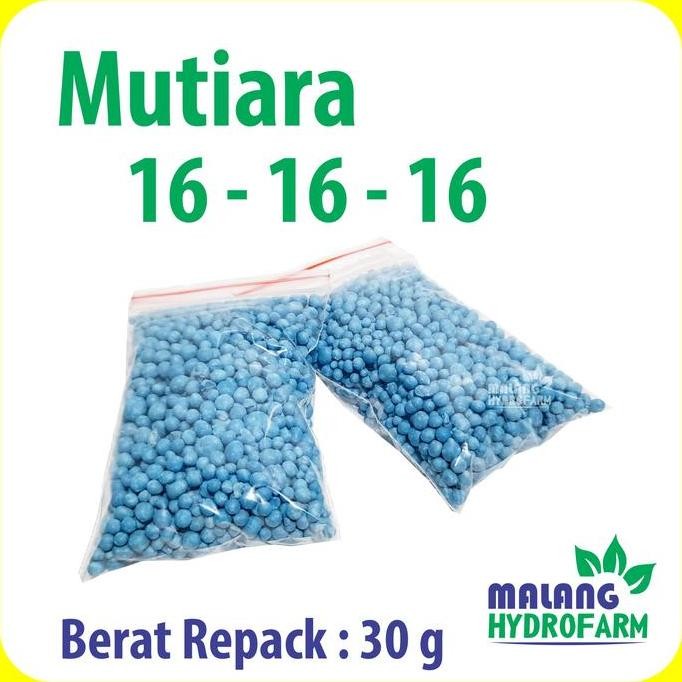 

Terlaris Pupuk Mutiara 16 - 16 - 16 Repack 30 Gram / 30.000 Mg Npk Tanah Sayur