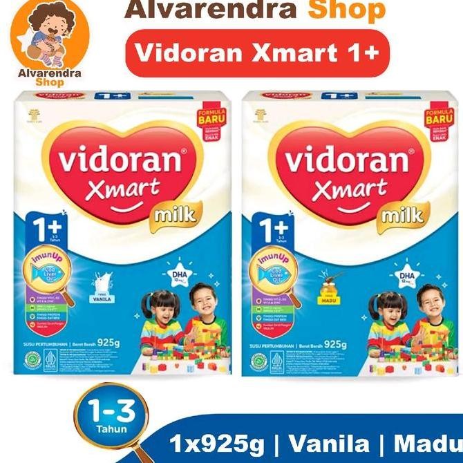 

BARU (HARGA 1 PC) VIDORAN XMART 1+ 3+ RASA VANILA MADU 925 GR SUSU BUBUK BAYI BEBAS GULA LACTOGROW ANAK
