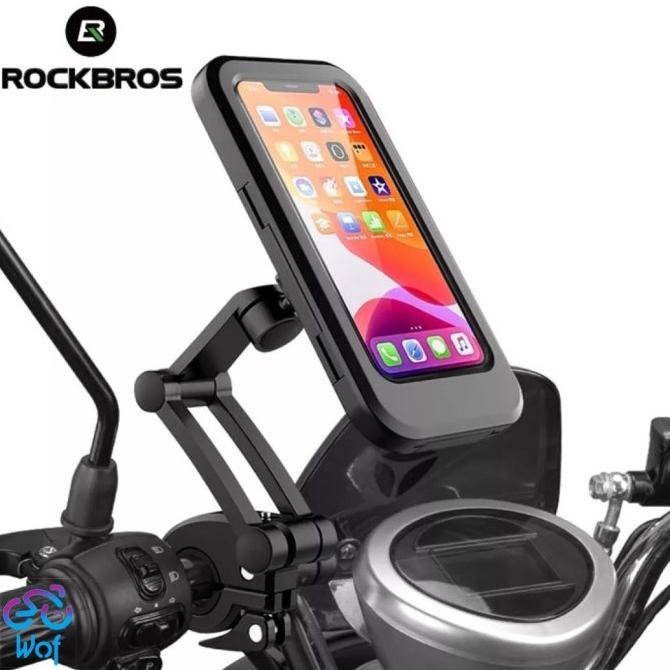 ROCKBROS HL 69 M2 Holder Phone Case Handlebar Waterproof Sepeda Motor Bike Bicycle Bracket Pegangan 