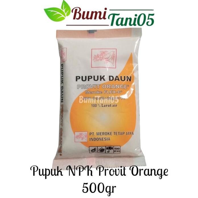 

Terlaris Pupuk Daun Npk Meroke Provit Orange 8-9-39+3Mgo+Te Kemasan 500Gr