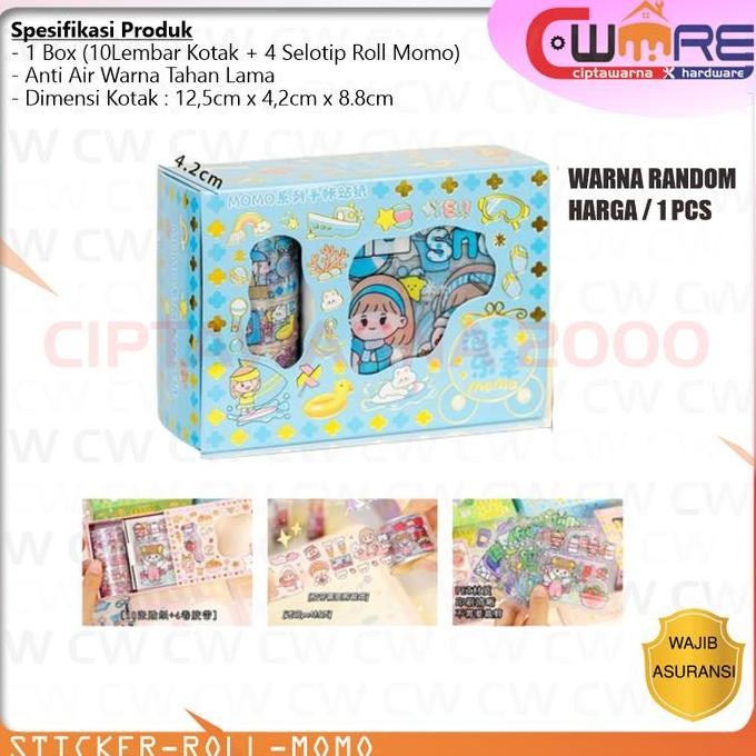 

Buruan beli] Stiker roll momo 2D Sticker Buku Hiasan Botol SET Waterproof - LBR