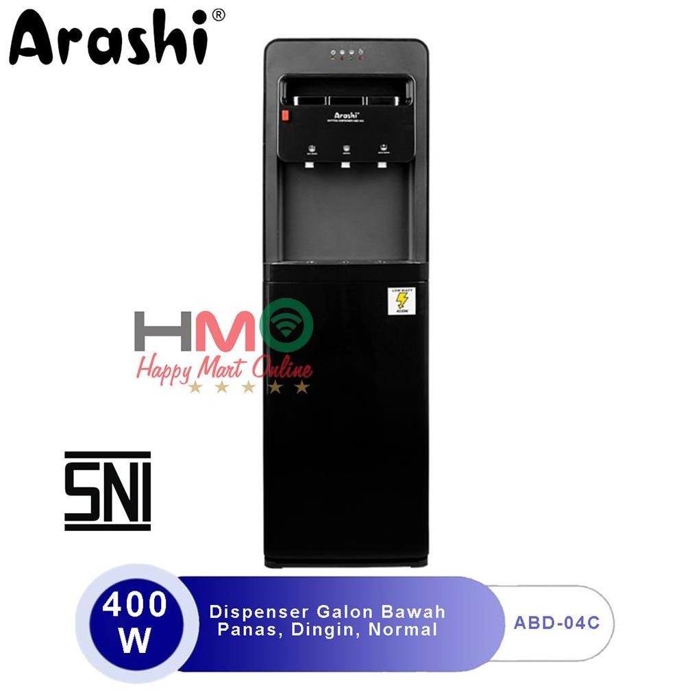 Dispenser Arashi Galon Bawah Abd 04 Panas Dingin Normal Bottom Load Dispenser Arashi Abd-04 Murah
