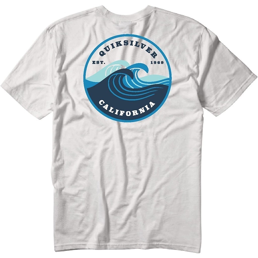 Baju Kaos Quiksilver Men's FL Feel The Flow T-Shirt Premium Cotton Combed 24s Original 100% | Pinky 