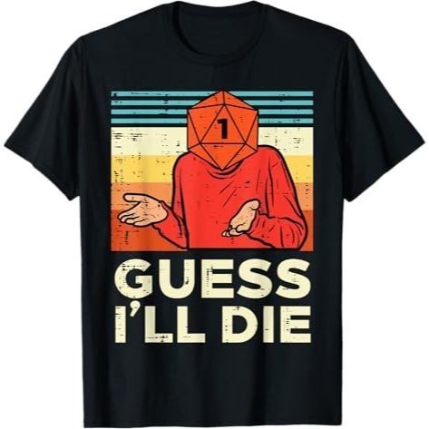Kaos Rpg Gamer 1 Guess Ill Die Retro Men Boys Kids Youth T-Shirt Baju Unisex Vintage 100% Cotton Com