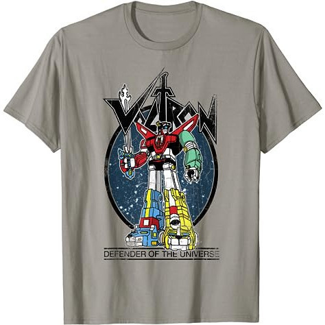Kaos Voltron Retro Defender Colorful Distressed T-Shirt Baju Unisex Vintage 100% Cotton Combat 24s L