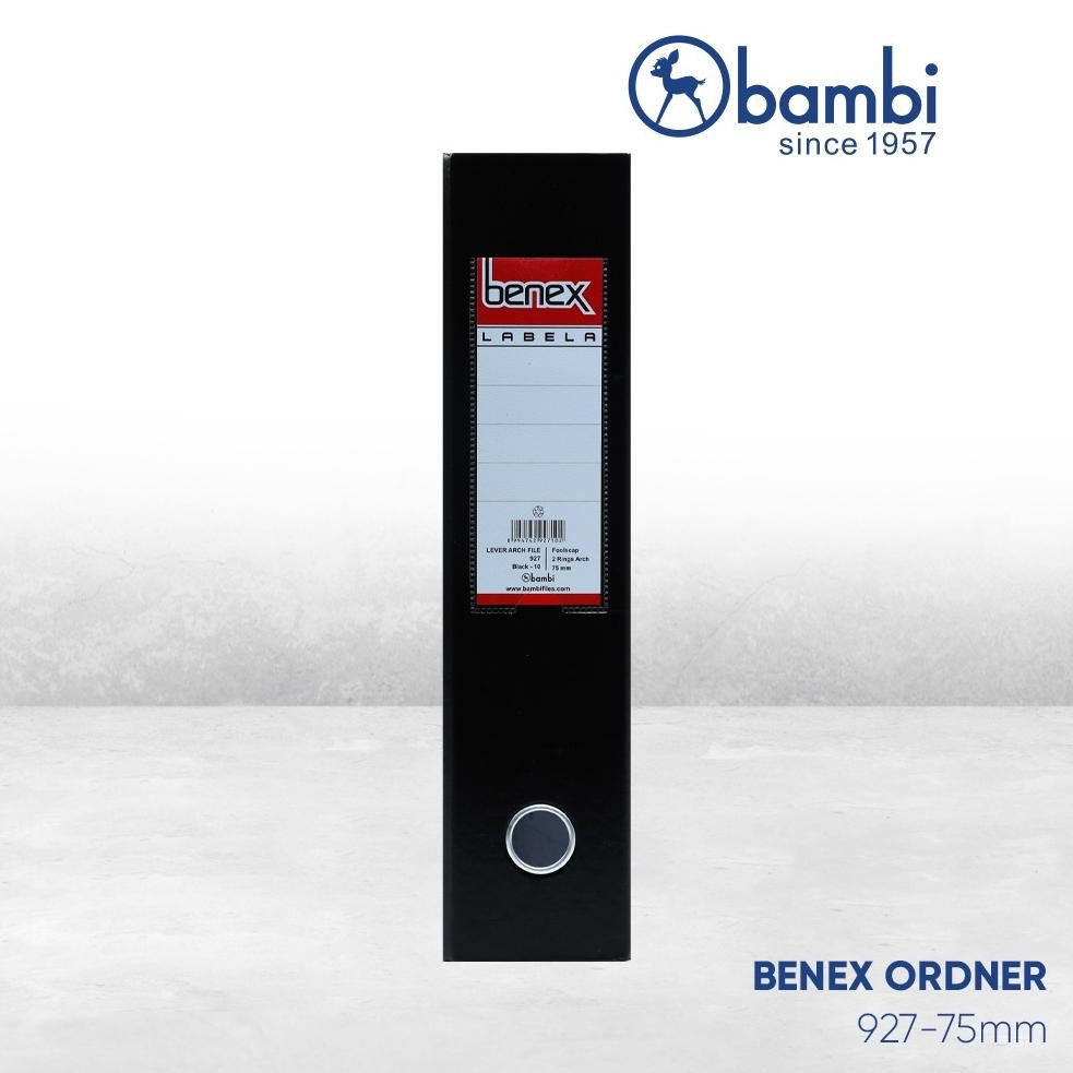 

Ready Benex Labela 927 Ordner Folio Lever Arch File Odner F4 Hitam