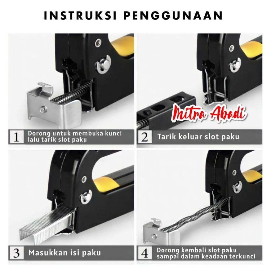 

Ready Staples / Stapler Gun Tacker Tembak 3 In 1 Serbaguna